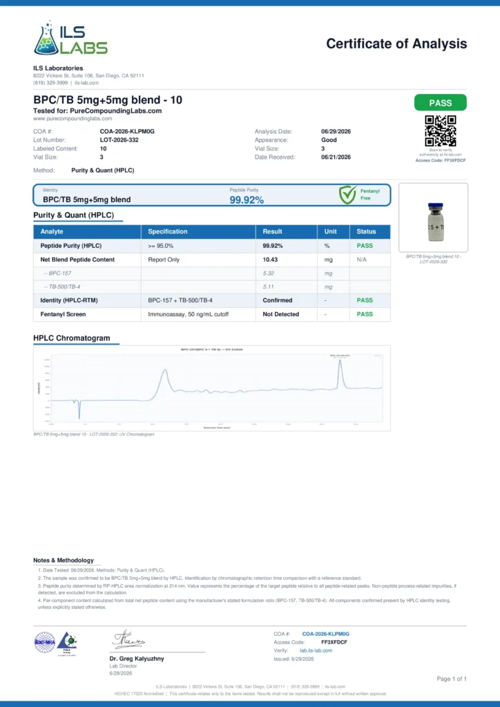 BPC-157 + TB-500 Blend 5mg/5mg Case (10 vials)