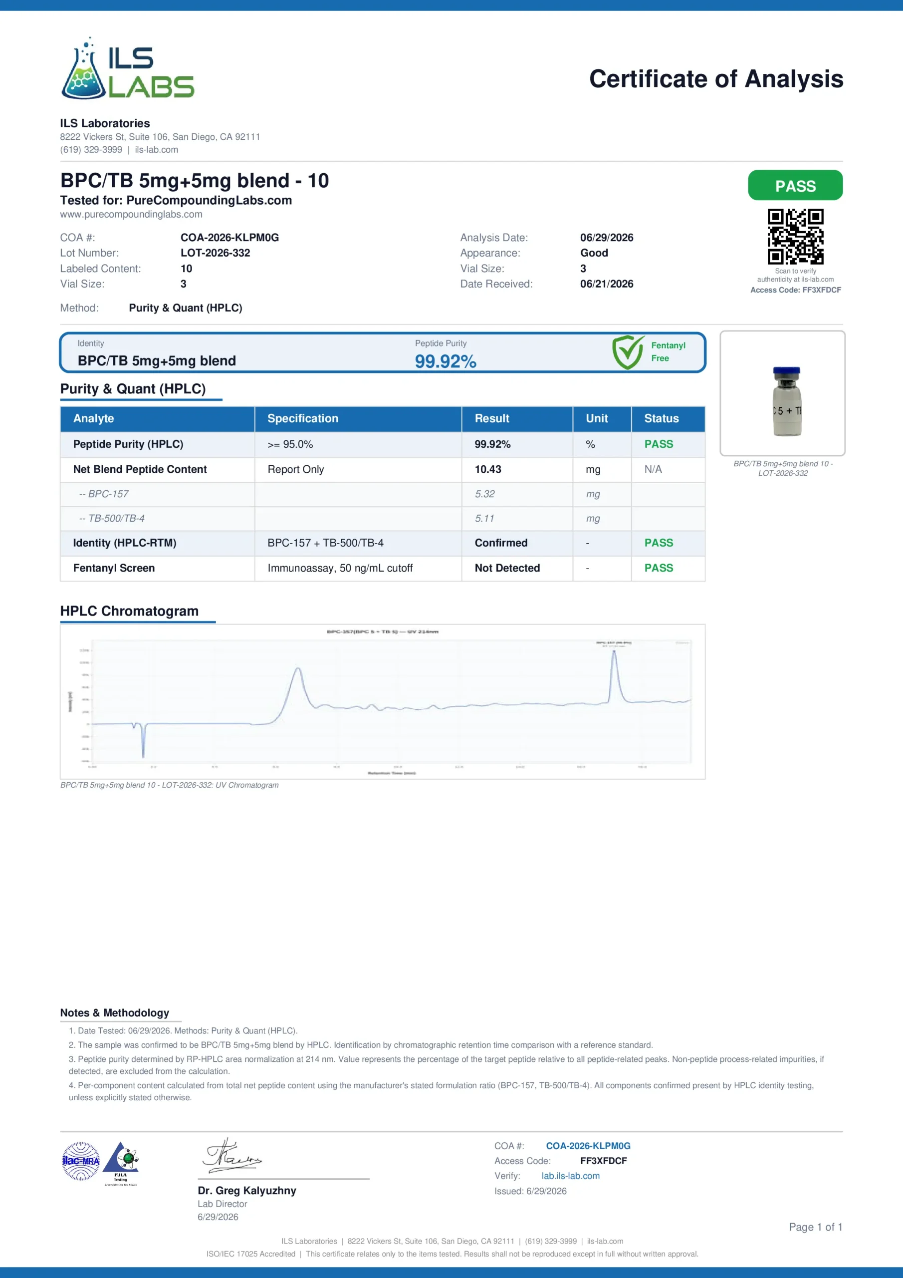 BPC-157 + TB-500 Blend 5mg/5mg Case (10 vials)