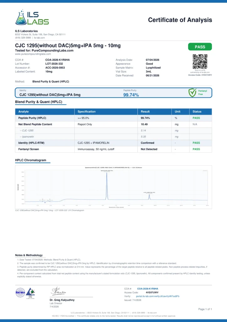 CJC-1295 No DAC + Ipamorelin 5mg/5mg Case (10 vials)