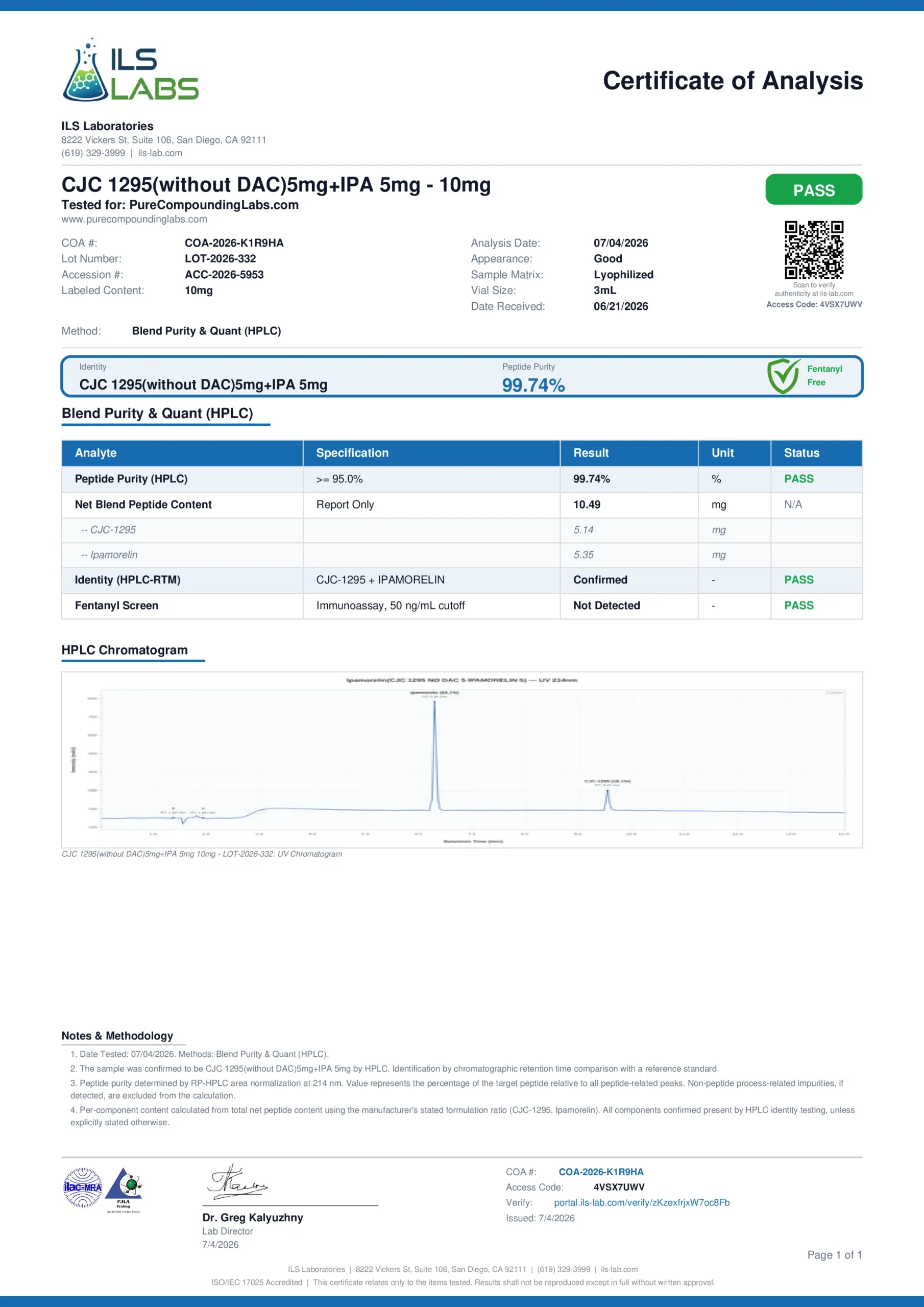 CJC-1295 No DAC + Ipamorelin 5mg/5mg Case (10 vials)